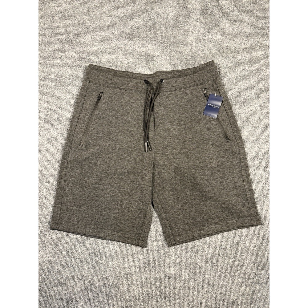 Lucky Brand Men's Lounge Shorts Gray Medium Zip Pockets‎ Drawstring NWT